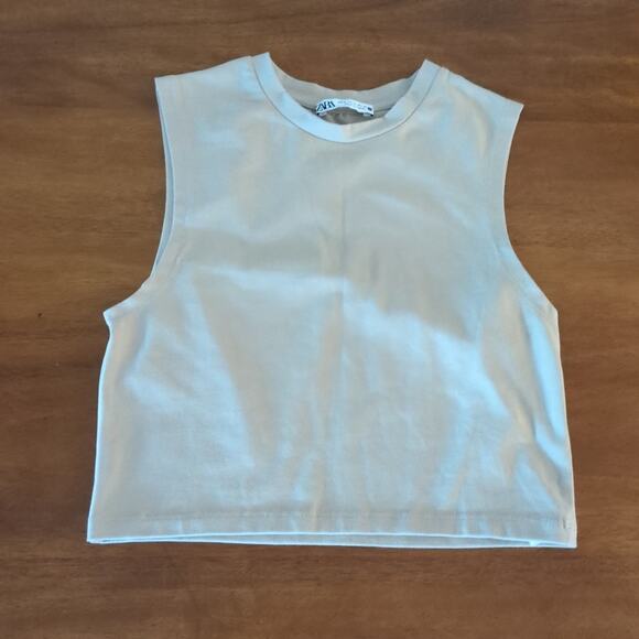 ZARA women's sleeveless high neck cropped top Tank top size Small EUC - Picture 1 of 6